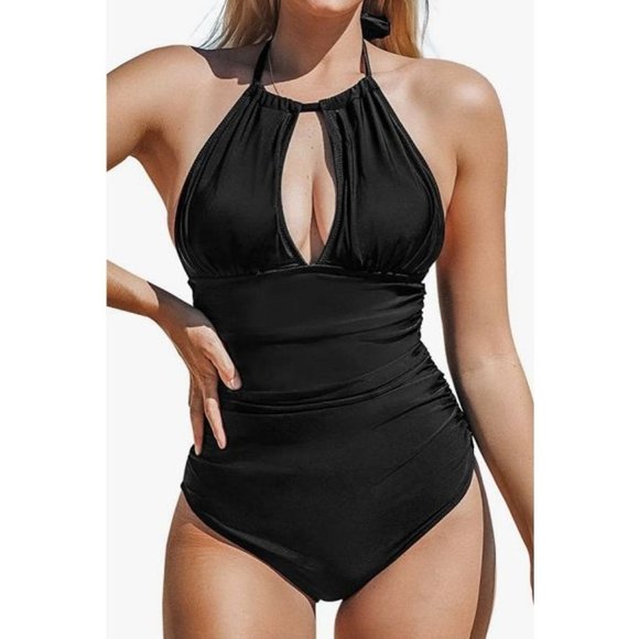 Cupshe Tummy Control Halter One Piece Swimsuit M - Picture 1 of 6